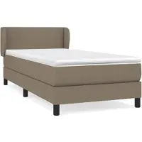 Syfax Cama box spring con colchón tela gris taupe 90x200 cm