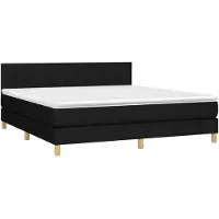 Syfax Cama box spring con colchón tela negro 160x200 cm