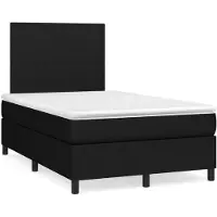 Syfax Cama box spring con colchón tela negro 120x200 cm