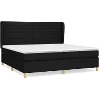 Syfax Cama box spring con colchón tela negro 200x200 cm