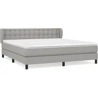 Syfax Cama box spring con colchón tela gris claro 180x200 cm
