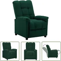 The Living Store Sillón reclinable "Living Store", color verde oscuro, tapizado en tela