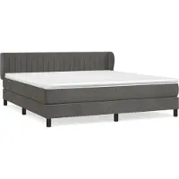 Syfax Cama box spring con colchón terciopelo gris oscuro 180x200 cm