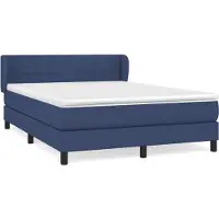 Syfax Cama box spring con colchón tela azul 140x200 cm