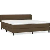 Syfax Cama box spring con colchón tela marrón oscuro 180x200 cm