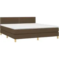 Syfax Cama box spring con colchón tela marrón oscuro 180x200 cm