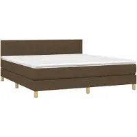 Syfax Cama box spring con colchón tela marrón oscuro 160x200 cm