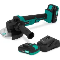 Vonroc Amoladora angular sin cable Ø125mm | Incl. 2x baterías 2.0Ah y cargador rápido