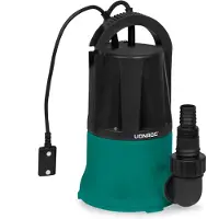 Vonroc Bomba sumergible 400W - 6000l/h - Bomba de aspiración plana | Para agua limpia