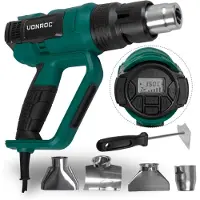 Vonroc Pistola de aire caliente 2000W | Con pantalla LCD y 60 ajustes de calor (50°C - 650°C)