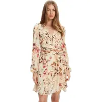 Guess Marciano GUESS Ls Romina Pleat Flar Natural Magnolia Pri Talla: L | Mini Vestidos Outlet | Mujer | Blanco