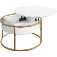 Vicco Mesa baja Marlo Mármol blanco 77 x 77 cm, Model 55938