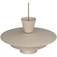 Luminex Lámpara colgante Plato, beige, metal, Ø 38 cm, E27