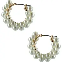 Otazu Estate Mini Pearl Hoops Cream Talla: OS | Pendientes Outlet | Mujer | Blanco