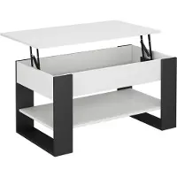 Vicco Mesa baja Lifto Blanco/antracita 92 x 51 cm con función de elevación, Model 55943