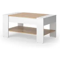 Vicco Mesa de centro August Roble blanco/dorado 99.6 x 58.8 cm con cajón, Model 55596