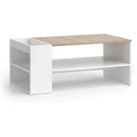Vicco Mesa de centro Wido Blanco/Sonoma 100 x 55 cm con estantes, Model 56264