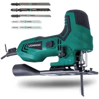 Vonroc Sierra de calar 550W | Empuñadura ergonómica de barril - Incl. 5 hojas de sierra