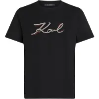 Karl Lagerfeld Signature Sequins T-shirt Black Talla: XS | Camisetas de Seda Outlet | Mujer | Negro