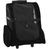 vidaXL Carrito para mascotas 3 en 1, color negro, 48x32x(57-106) cm