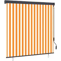 vidaXL : Rollo blanco y naranja de 180 x 250 cm, compuesto de tela y aluminio