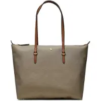 Ralph Lauren para mujer. 431916737003 Bolso tote mediano de nylon Keaton beige (OSFA), Casual, Nylon reciclado, o