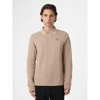 FILA Biella Regular Tipped Long Sleeve Polo Shirt Taupe Gray Talla: S | Polos Outlet | Hombre | Negro