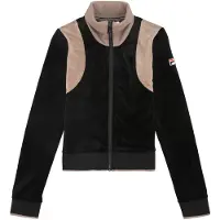FILA Adriano Slim Velour Track Jacket Black-taupe Gray Talla: XS | Chaquetas Outlet | Mujer | Gris