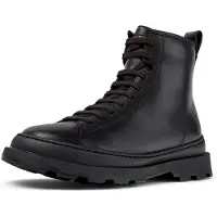 Camper para mujer. K400816-001 Botines de piel Brutus+ negro (36), Plano, Ninguno, Casual, outlet 2026.