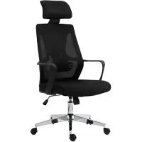 CLP Silla de oficina Kanab I, ergonómica, con soporte lumbar y reposacabezas ajustable, color: negro