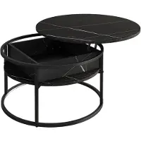 Vicco Mesa de centro Marlo Negro/mármol-blanco 77 x 77 cm, Model 55941