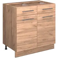 Vicco Mueble bajo de cocina Fame-Line Roble dorado 80 cm , ET Antracita, Model 56795