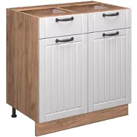 Vicco Mueble bajo de cocina Fame-Line Blanco casa de campo 80 cm , ET Antracita, Model 57270