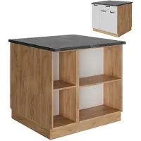 Vicco Isla de cocina Fame-Line Blanco casa de campo 90 cm con cajón, sin encimera, Model 57162