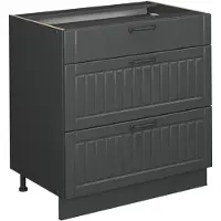 Vicco Mueble bajo de cocina Fame-Line Gris oscuro 80 cm con 3 cajones, ET Mármol, Model 56684