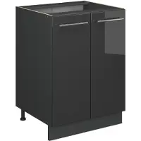 Vicco Mueble bajo de cocina Fame-Line Antracita alto brillo 60 cm , ET Antracita, Model 56983