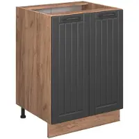 Vicco Mueble bajo de cocina Fame-Line Gris oscuro 60 cm , ET Mármol, Model 56870