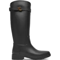 Ralph Lauren para mujer. 802980678001 Botas de agua alta Portiah de goma negro (36), Plano, Ninguno, Casual, PVC,
