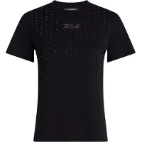 Karl Lagerfeld Rhinestone Rain T-shirt Black Talla: M | Camisetas de Seda Outlet | Mujer | Negro