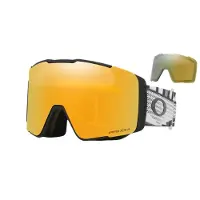 Oakley - Máscaras de esquí - Line Miner Pro L Black Forge Prizm 24K & Prizm Sage Gold - Blanco