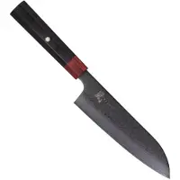 Yaxell Rei YL37401, acero damasco de 69 capas, VG10, recubrimiento DLC, cuchillo santoku, 16.5 cm
