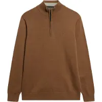 Superdry para hombre. M6110690A Jersey Essentials Half Zip marrón (L), Casual, Algodón, outlet 2026.