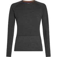 Icebreaker - Ropa interior térmica - M Merino 260 ZoneKnit LS Crewe Jet Heather de Lana - Talla XL - Gris