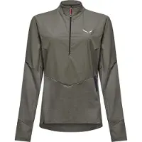 Salewa - Women's Pedroc Dry Wind HZ Tee - Camiseta de manga larga size 40, gris/oliva