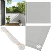 The Living Store Living Store: Protector para balcón, color gris claro, 90 x 300 cm, 100% poliéster Oxford