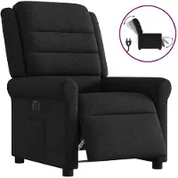 vidaXL Sillón reclinable eléctrico, color negro, tapizado en tela