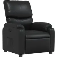 vidaXL Sillón reclinable negro de , tapizado en cuero sintético