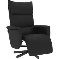 vidaXL Sillón de relax marca , con reposapiés, color negro, tapizado en cuero sintético