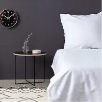 L'essentiel Maison L'Essentiel, Juego de sábanas de algodón satinado, marca De White, color blanco, tamaño King (240 x 220 cm)