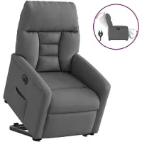 vidaXL Sillón reclinable eléctrico con ayuda para levantarse, color gris oscuro, tapizado en tela